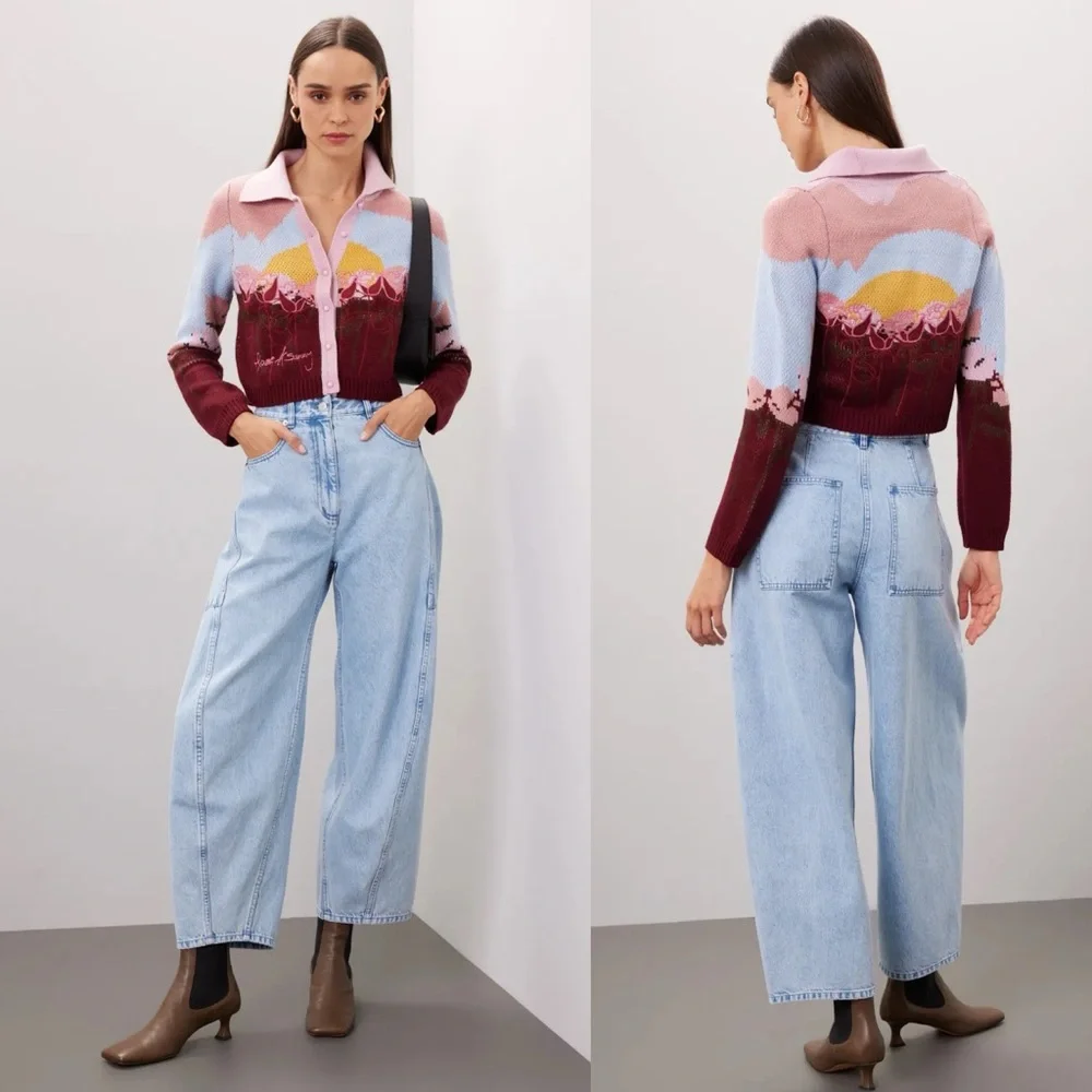 House of Sunny Garden of Eden Tripper Intarsia Cardigan XS US 2 NWT - Picture 5 of 16